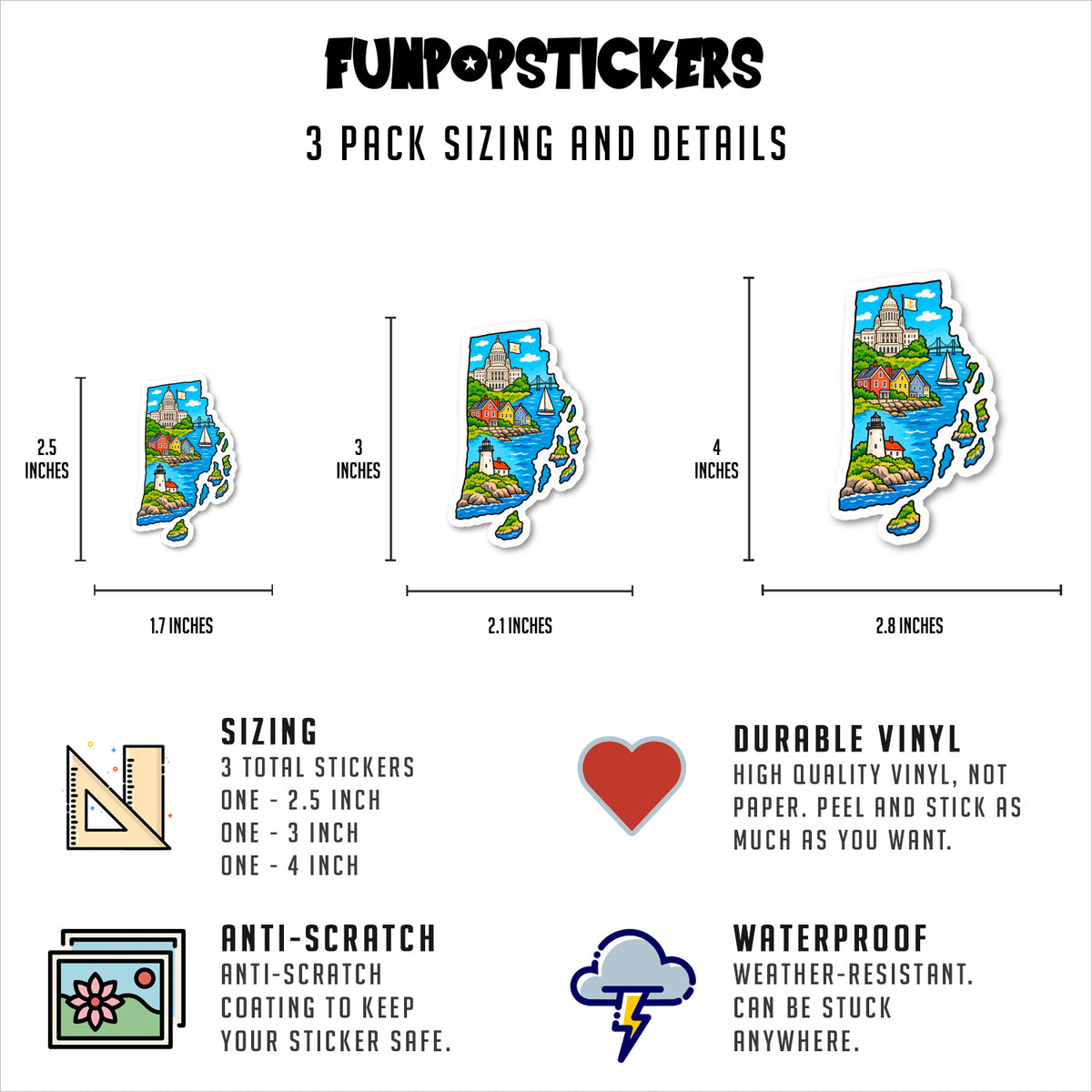 Rhode Island Vinyl Stickers