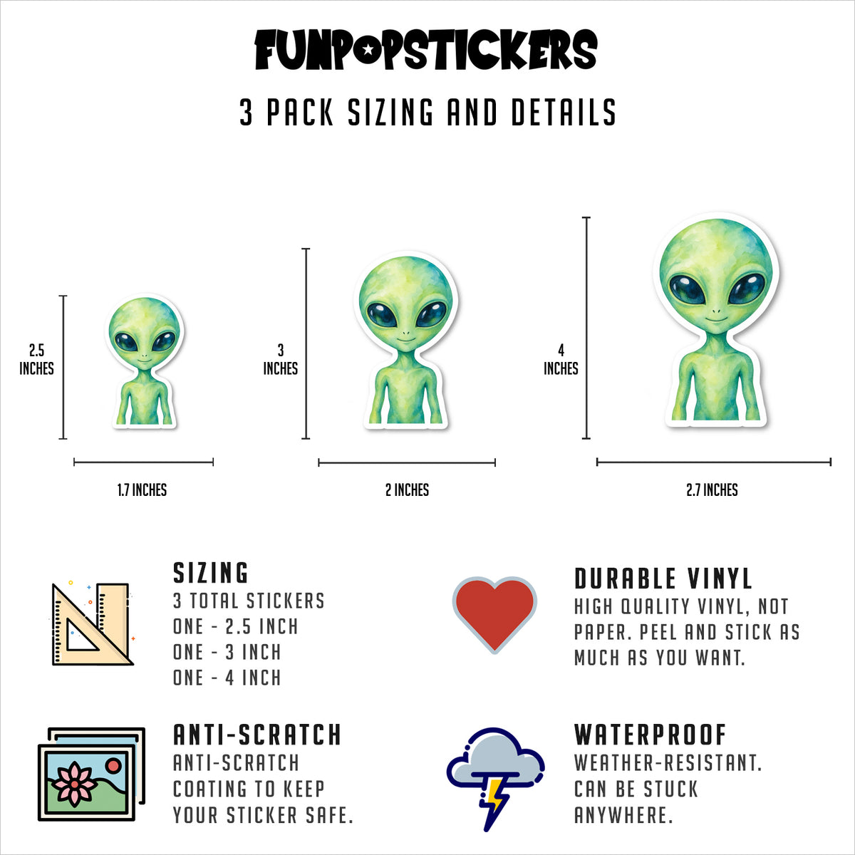 Alien Stickers Vinyl Stickers