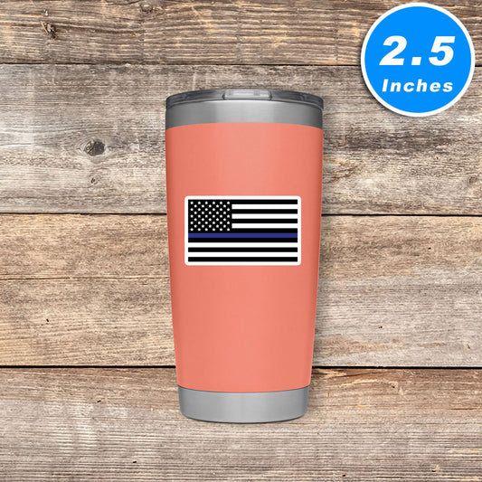 Police Flag Thin Blue Line Vinyl Stickers