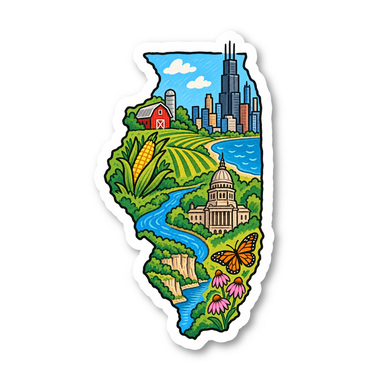 Illinois Vinyl Sticker
